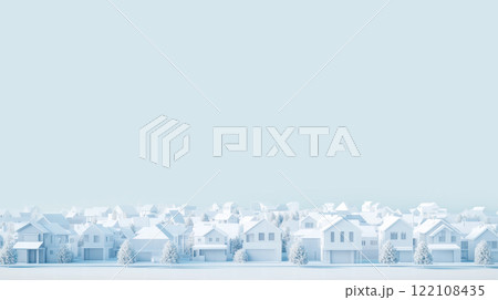 3Dの住宅模型の街並み 122108435