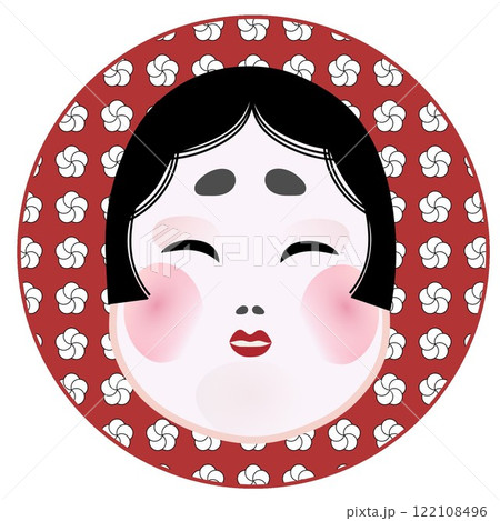 お多福の顔のイラスト お多福の顔のイラスト 122108496