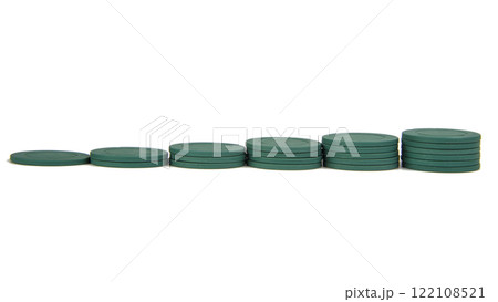 Green chips columns growth isolated on the white background 122108521