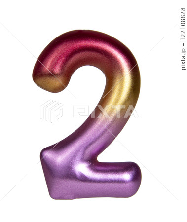 Multicolor zero 0 number isolated on the white background 122108828