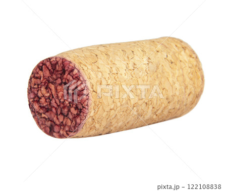 Vintage wine cork cap red circle isolated on the white background 122108838