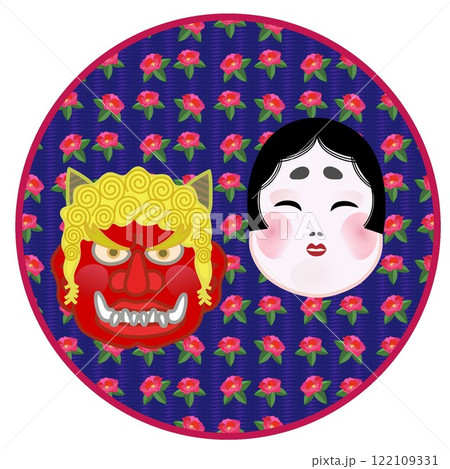 節分の鬼とお多福のイラスト 122109331