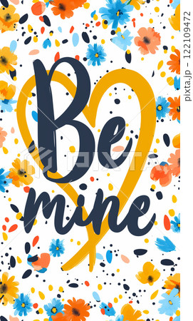 Postcard background or poster with text and flower for congratulations on Valentine's Day Postcard background or poster with text and flower for congratulations on Valentine's Day 122109472