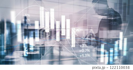Stock Business finance investment financial graph chart 122110038