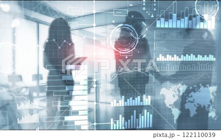 Financial graph diagram investment business intelligence concept 122110039