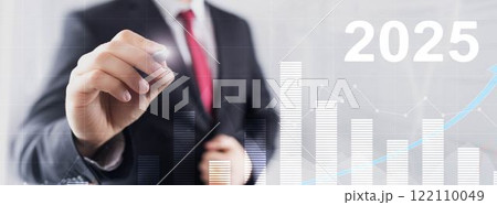 Financial background, economic growth 2025. Abstract background. Mixed Media Financial background, economic growth 2025. Abstract background. Mixed Media 122110049