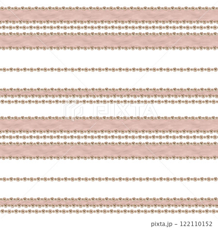 Pearl stripe seamless pattern with vintage trendy texture. Watercolor background template for wedding, Valentine's Day, print on fabrics, curtains, packaging and wrapping paper, wallpaper, web design 122110152