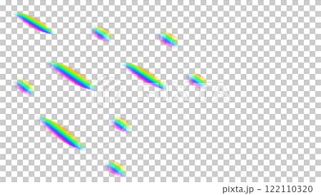 レインボープリズム　光屈折テクスチャー　グラフィック素材　背景透過　png 122110320