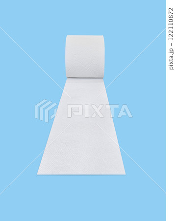 Toilet paper roll on blue background Toilet paper roll on blue background 122110872