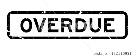 Grunge black overdue word square rubber seal stamp on white background Grunge black overdue word square rubber seal stamp on white background 122110951