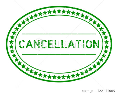Grunge green cancellation word oval rubber seal stamp on white background 122111005
