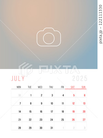 Calendar 2025. Week Starts on Monday 122111330