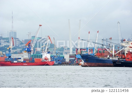 ships in the sea bay of Vladivostok 122111456