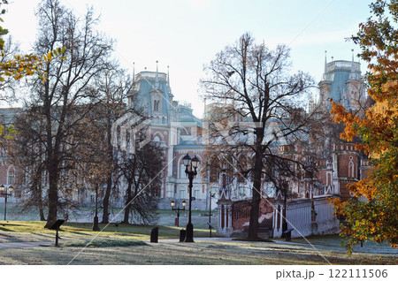view of the palace in Tsaritsyno Park in autumn 122111506