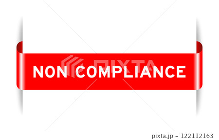 Red color inserted label banner with word non commercial on white background 122112163