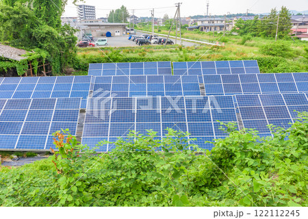 ソーラーパネル　再生可能エネルギーイメージ　SDGs 122112245