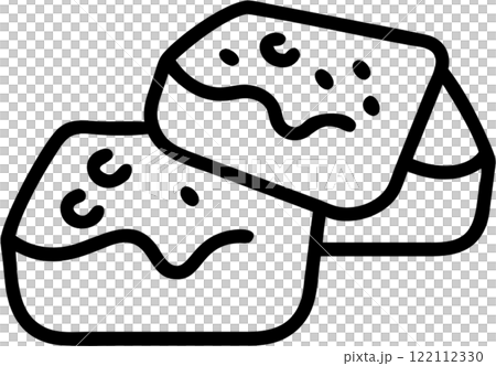 Brownies in outline icon style, food and drinks theme. Brownies in outline icon style, food and drinks theme. 122112330