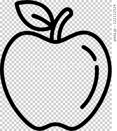 Apple in outline icon style, food and drinks theme. 122112524