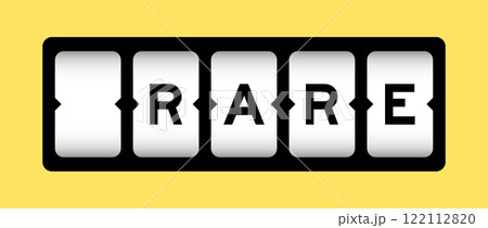 Black color in word rare on slot banner with yellow color background 122112820