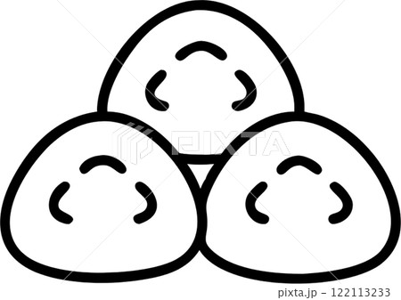 Daifuku in outline icon style, japanese food theme. 122113233