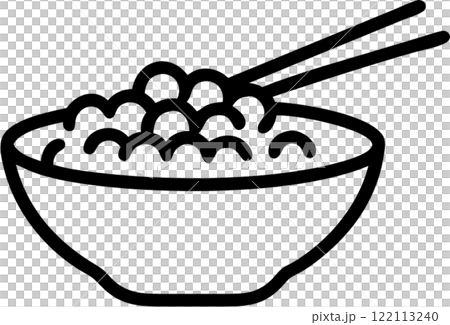 Natto in outline icon style, japanese food theme. 122113240