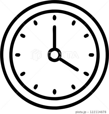 Wall clock in outline icon style, homes and Residences theme. 122114878