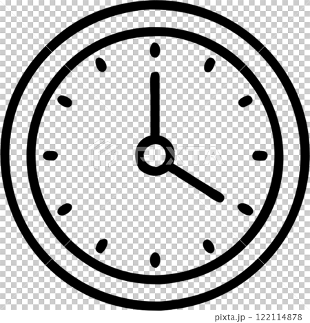 Wall clock in outline icon style, homes and Residences theme. 122114878