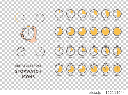 與碼錶和時間相關的圖示集 與碼錶和時間相關的圖示集 122115044