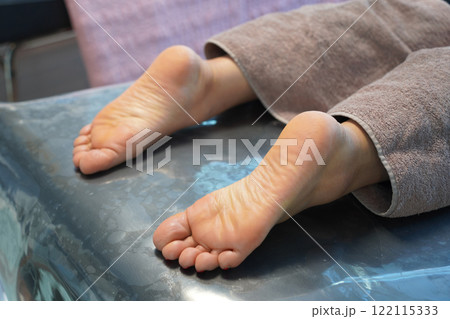 process of foot care in a beauty salon 122115333