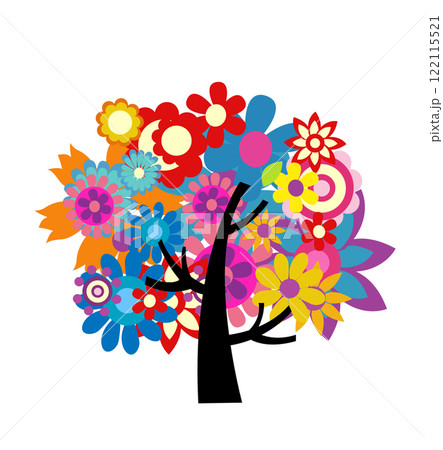 colorful spring flowers vector illustration 122115521