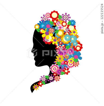 colorful spring flowers vector illustration 122115524