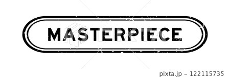 Grunge black masterpiece word rubber seal stamp on white background 122115735