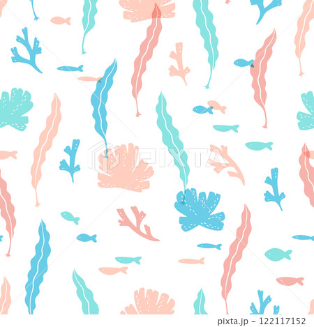 海草と海の生き物のパターン 122117152