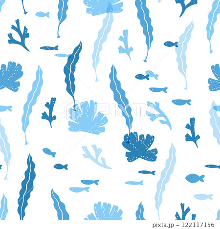 海草と海の生き物のパターン 122117156