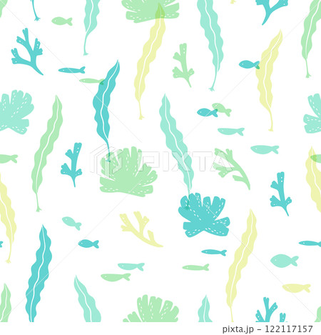 海草と海の生き物のパターン 122117157