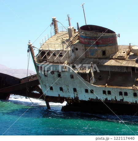 Shipwreck of a Transport Vessel in the Red Sea Near Sinai During a Boat Trip Shipwreck of a Transport Vessel in the Red Sea Near Sinai During a Boat Trip 122117440