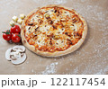Pizza with chicken meat 122117454