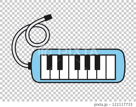 かわいい鍵盤ハーモニカのイラスト 122117733