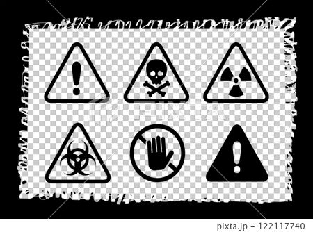No trespassing/warning mark vector icon set black 122117740