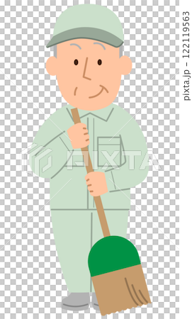 清掃員のシニア男性② 122119563