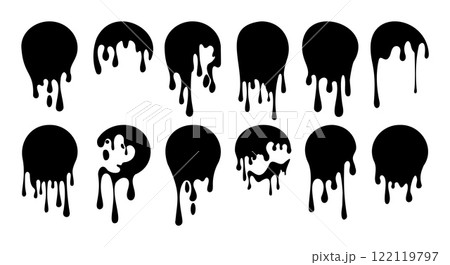 Paint drip circle labels 122119797