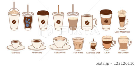 Vector illustration set of coffee cups 122120110