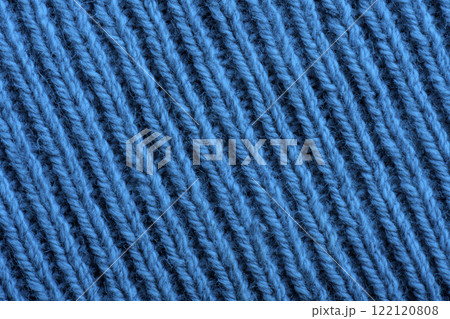 blue textured fabric made from wool threads 122120808