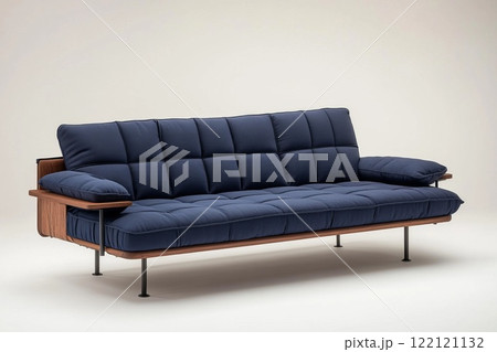 Transformable Multifunctional sofa, easily transformable into a bed, with fabric and metal elements 122121132