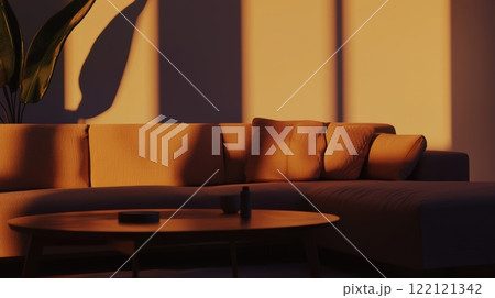 A cozy living room that features soft lighting, a plush sofa, and a welcoming atmosphere A cozy living room that features soft lighting, a plush sofa, and a welcoming atmosphere 122121342