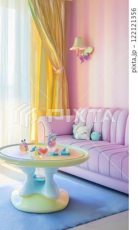 A chic pastelthemed living room featuring modern furniture coupled with stylish decor ideas 122121356