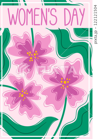 Happy women day greeting card Happy women day greeting card 122121504