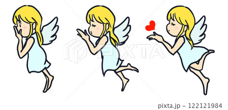 かわいい女の子の天使/キューピッド・キャラ 投げキス 3個セット かわいい女の子の天使/キューピッド・キャラ 投げキス 3個セット 122121984