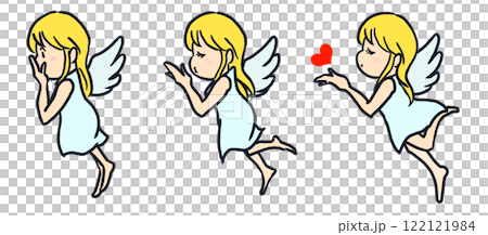 かわいい女の子の天使/キューピッド・キャラ 投げキス 3個セット かわいい女の子の天使/キューピッド・キャラ 投げキス 3個セット 122121984