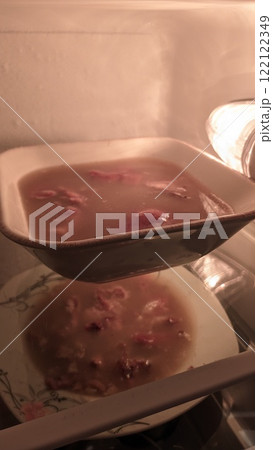 Delicious Chilled Meal Prep Happily Stored in the Refrigerator for Enjoyable Eating 122122349